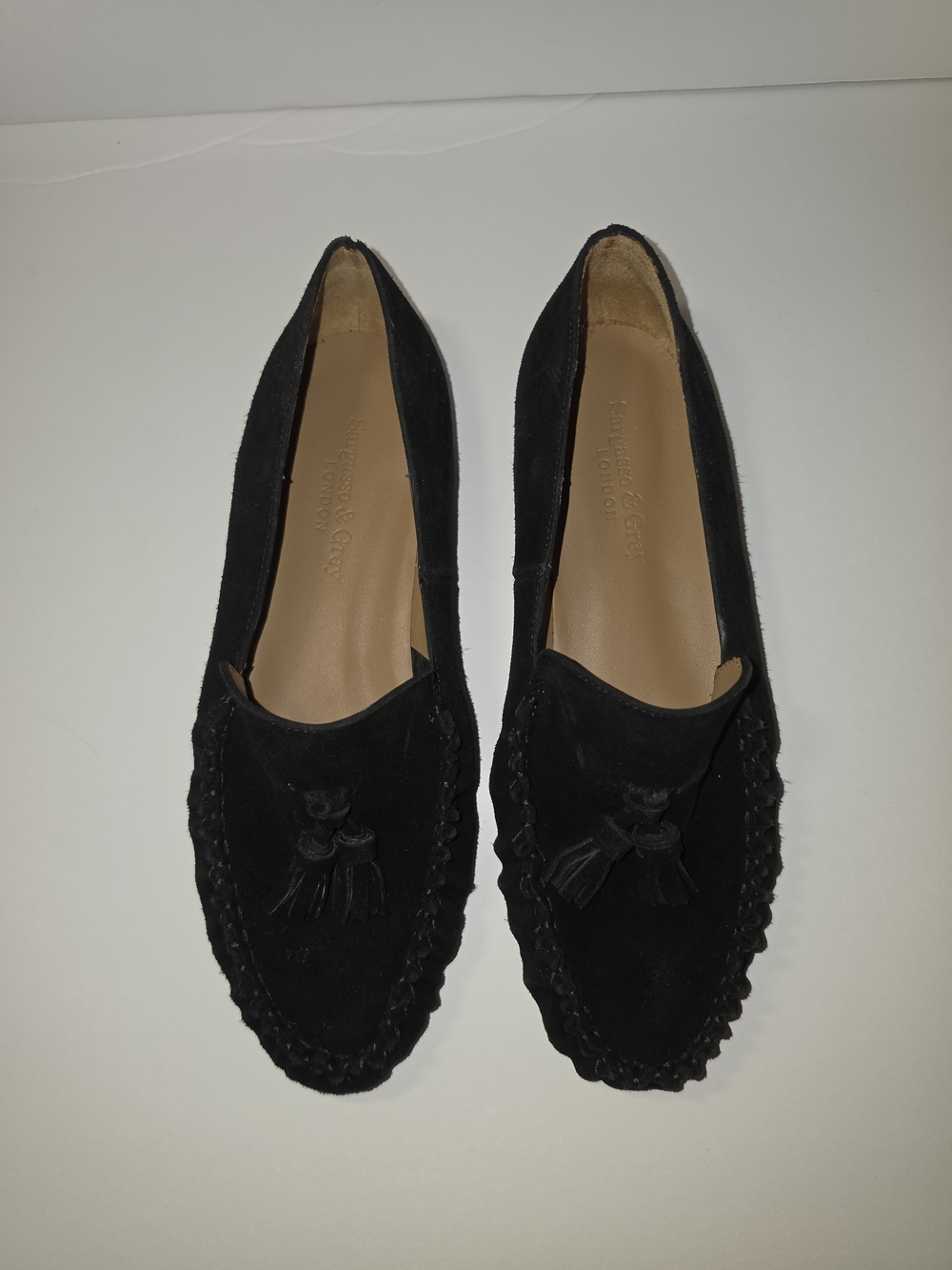 Sargasso & Grey Hope Black Suede Loafers 8 Wide - Picture 9 of 12
